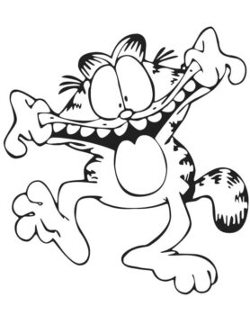 Dibujo de Gracioso Garfield para Colorear
