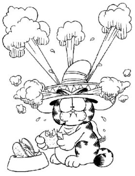 Dibujo de Lindo Garfield para Colorear