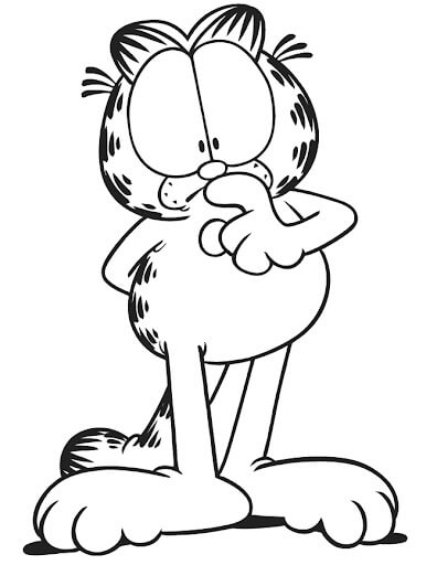 Dibujo de Pensamiento Garfield para Colorear