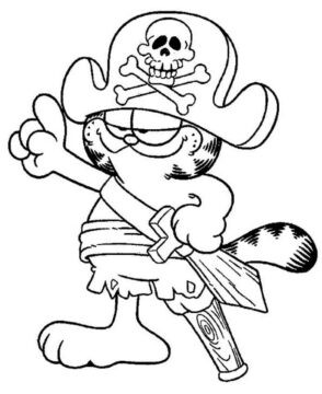 Dibujo de Piratas de Garfield para Colorear