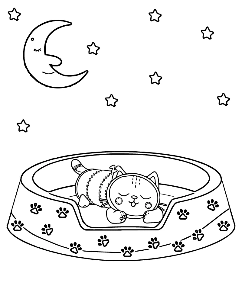 Dibujo de Gabbys Dollhouse Cat Page para Colorear