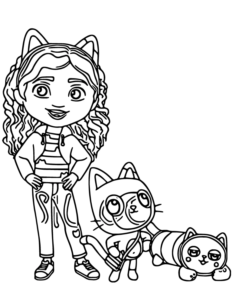 Dibujo de Gabbys Dollhouse Pillow Cat Coloring Page para Colorear
