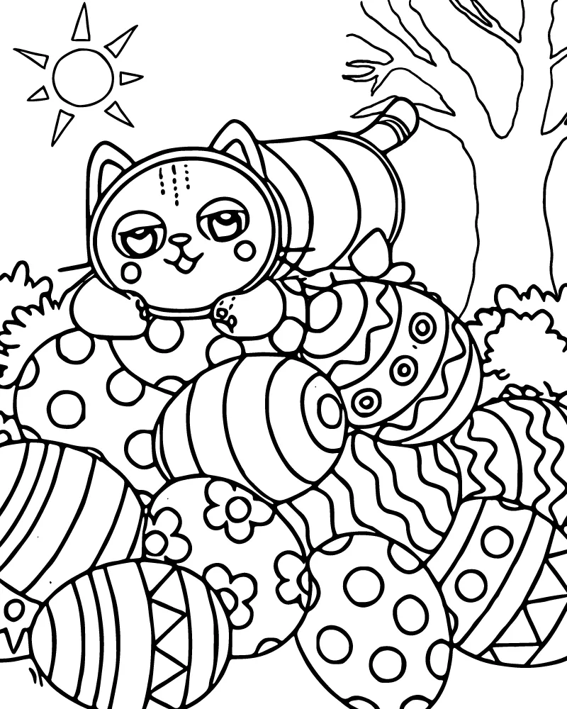 Dibujo de Pillow Cat Adventure Coloring Page para Colorear