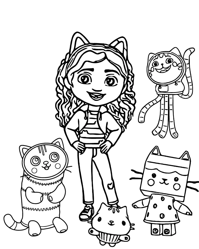 Dibujo de Pillow Cat And Gabbys Friend Coloring Page para Colorear