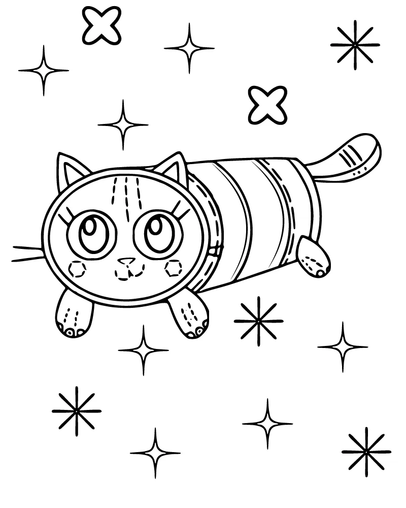 Dibujo de Pillow Cat Character Coloring Page para Colorear