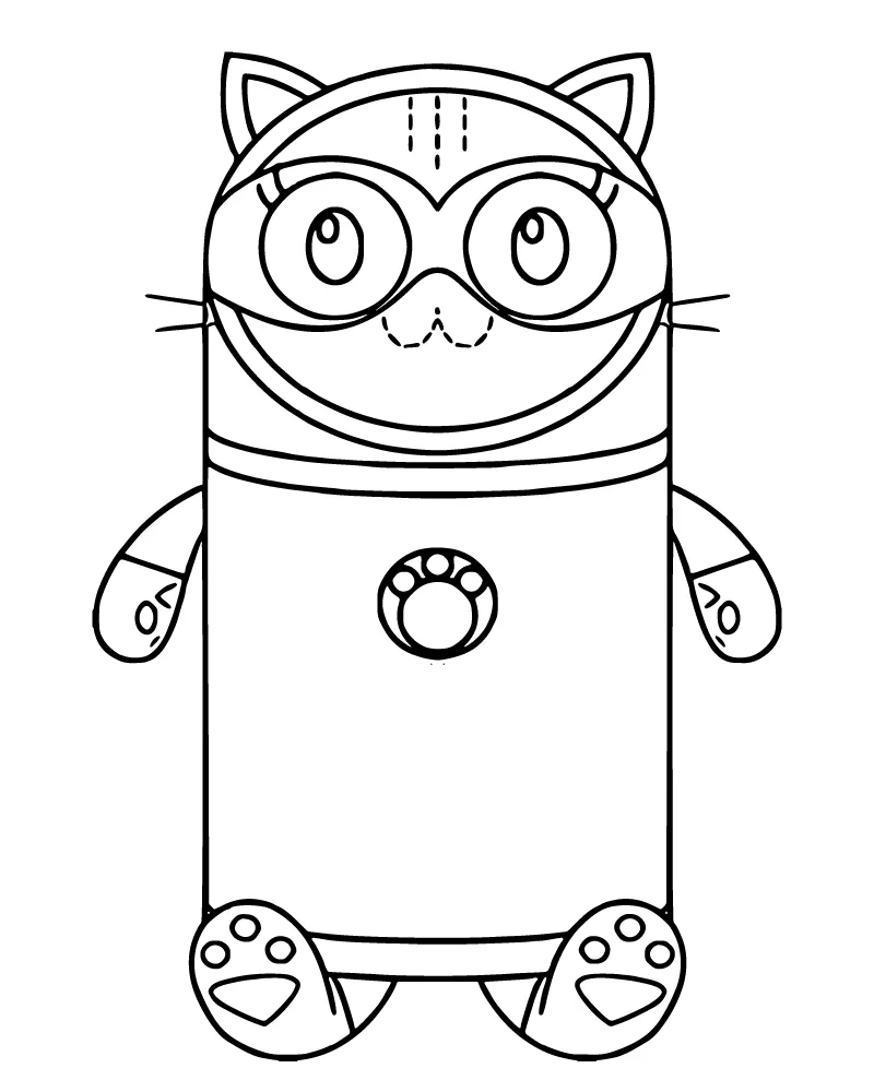 Dibujo de Pillow Cat In Different Outfit Coloring Page para Colorear
