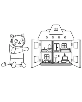 Dibujo de Pillow Cat In The Dollhouse Coloring Page para Colorear
