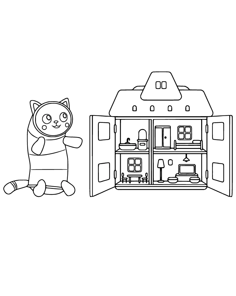 Dibujo de Pillow Cat In The Dollhouse Coloring Page para Colorear
