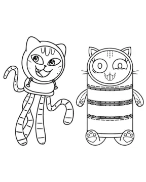 Dibujo de Pillow Cat Sketch Page para Colorear