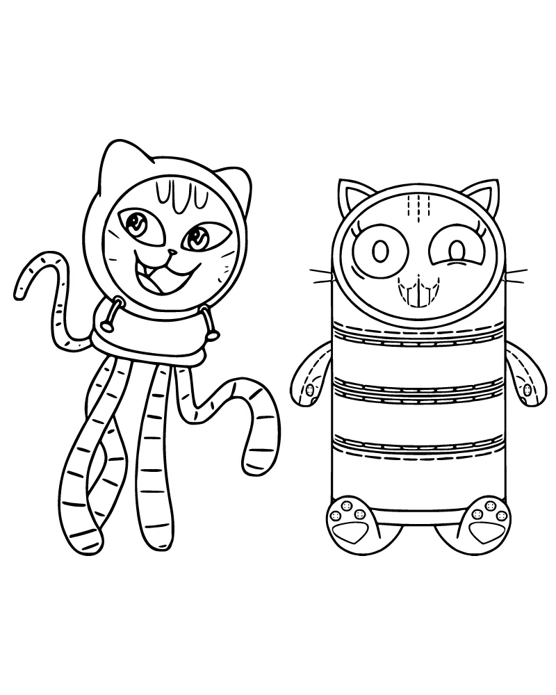 Dibujo de Pillow Cat Sketch Page para Colorear