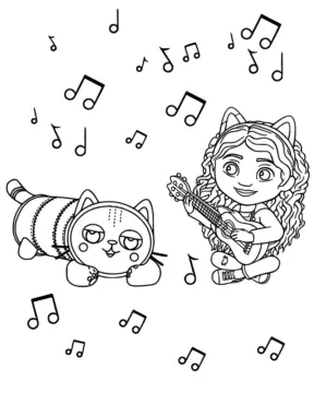 Dibujo de Pillow Cat With Gabby Coloring Page para Colorear