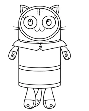 Dibujo de Printable Pillow Cat Coloring Sheet para Colorear