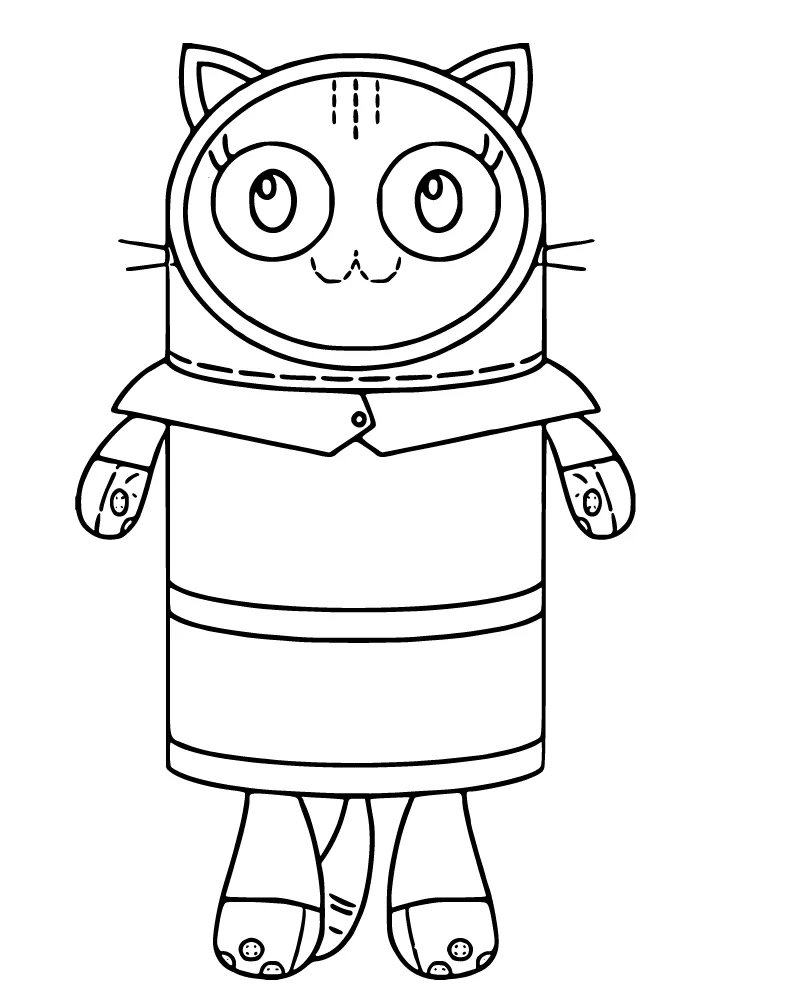 Dibujo de Printable Pillow Cat Coloring Sheet para Colorear