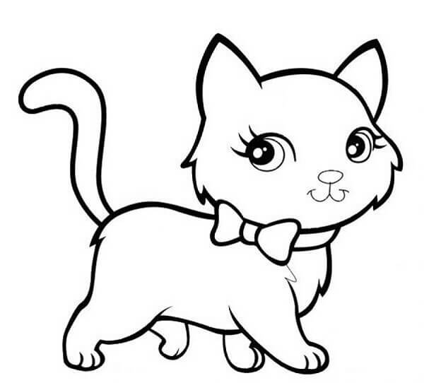 Dibujo de Hermoso Gatito para Colorear