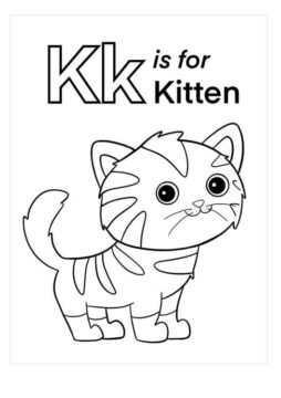 Dibujo de K Es para Gatito para Colorear