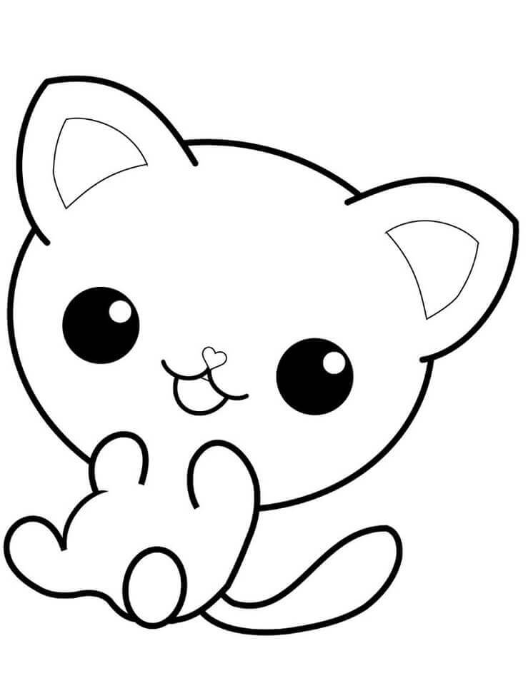 Dibujo de Lindo Gatito para Colorear