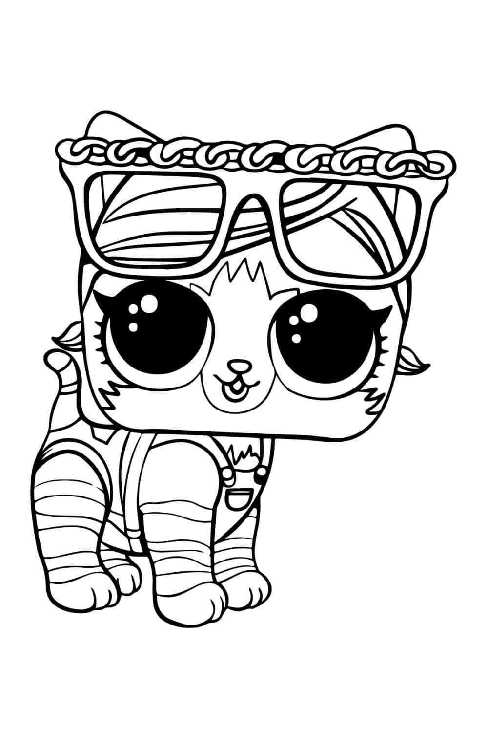 Dibujo de Lol Mascotas Gatita para Colorear
