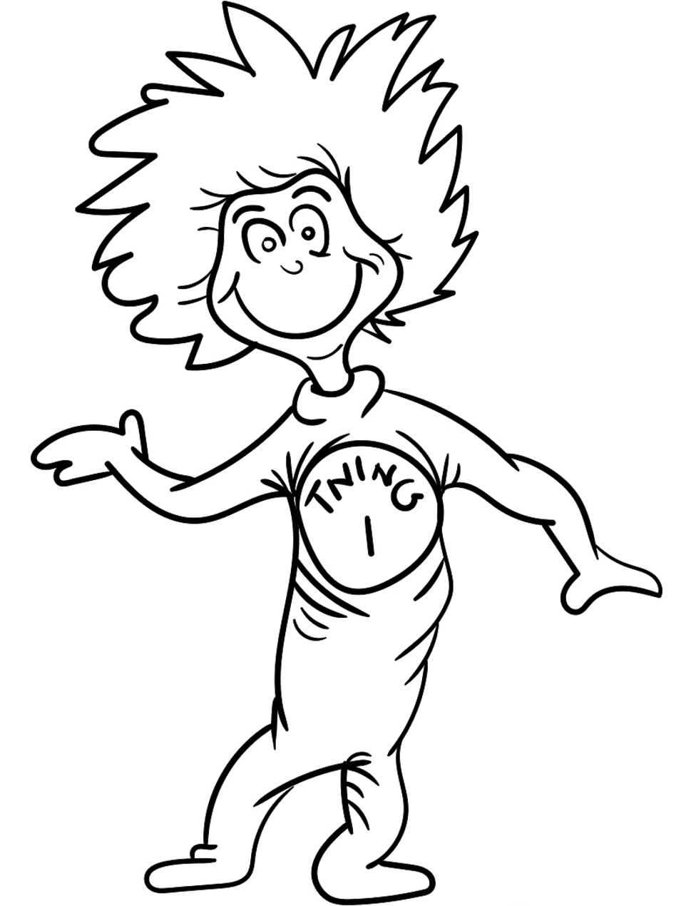 Dibujo de Cosa Uno Sonriendo para Colorear