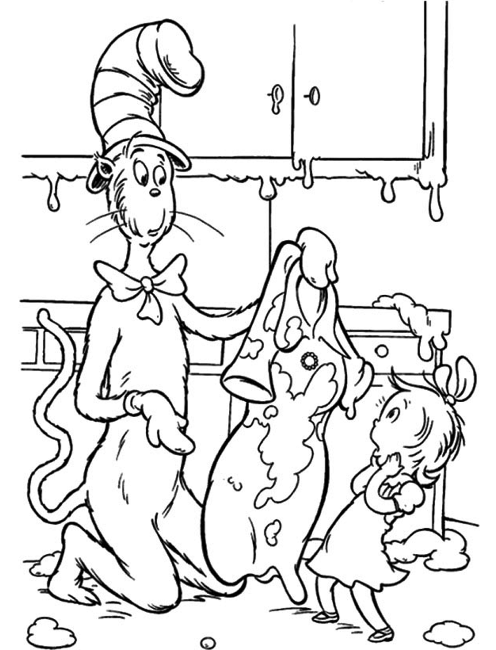 Dibujo de Sally y Gato para Colorear
