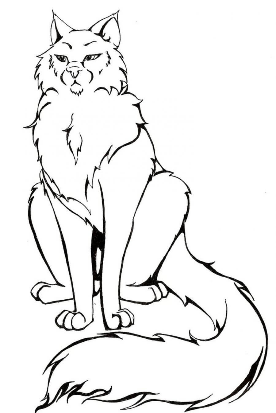 Dibujo de Buen Gato Guerrero para Colorear