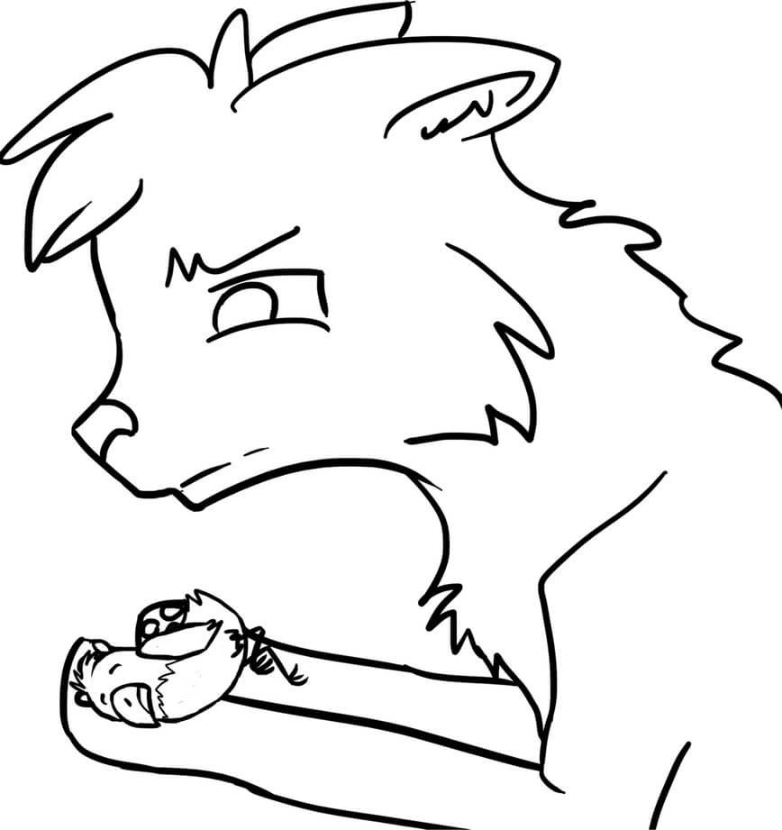 Dibujo de Cara Guerrero Gato Triste para Colorear