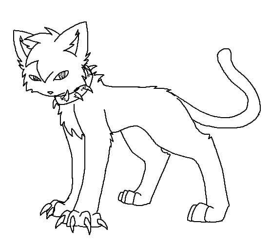 Dibujo de Animados de la Galera de Gatos Guerreros para Colorear