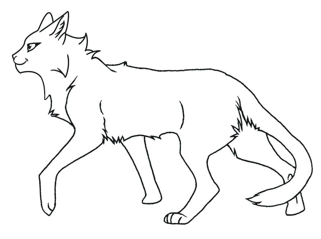 Dibujo de Gato Guerrero Impresionante para Colorear