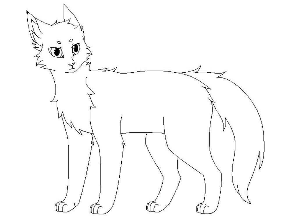 Dibujo de Gatos Guerreros Simples para Colorear