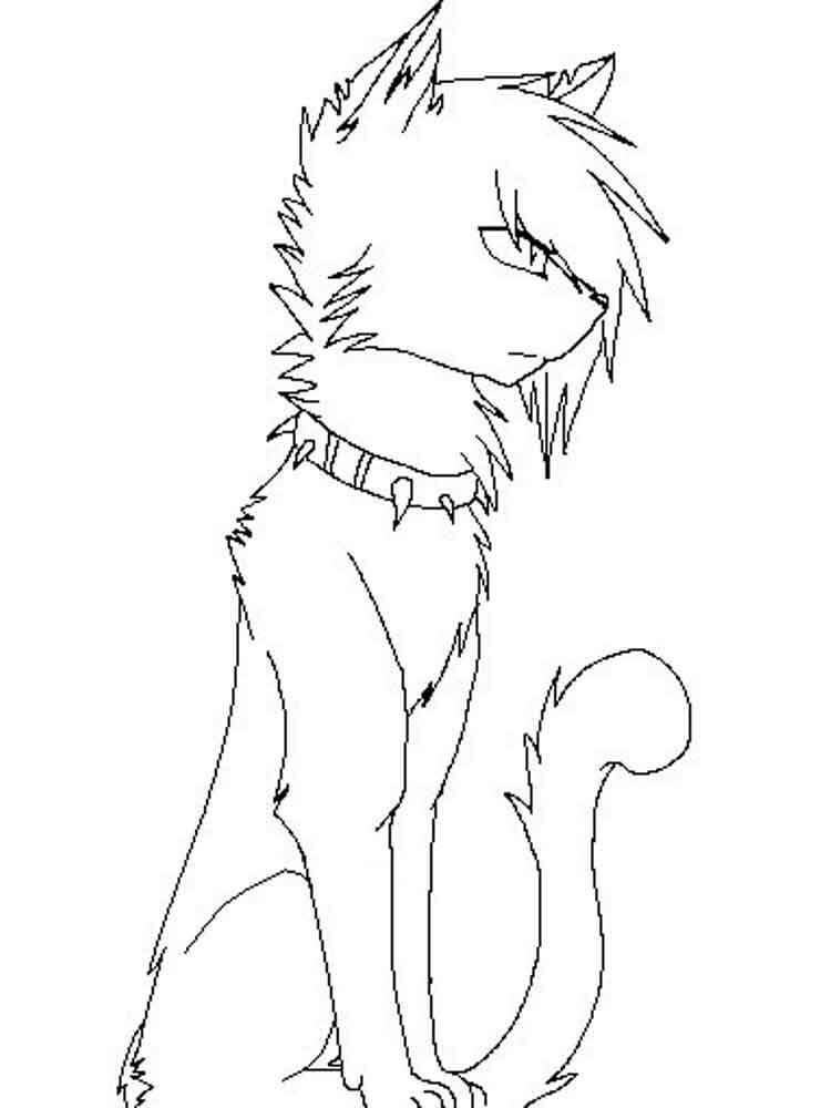 Dibujo de Hermoso Gato Guerrero para Colorear