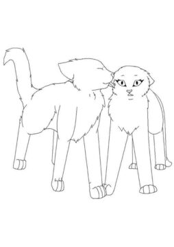 Dibujo de Pareja Guerrero Gato para Colorear