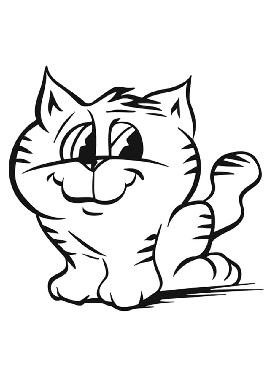 Dibujo de Gato Lindo para Colorear