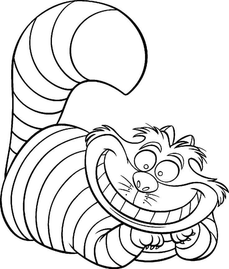 Dibujo de Gato Cheshire para Colorear