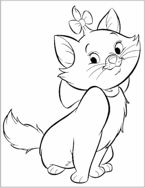 Dibujo de Gato de Dibujos Animados para Colorear