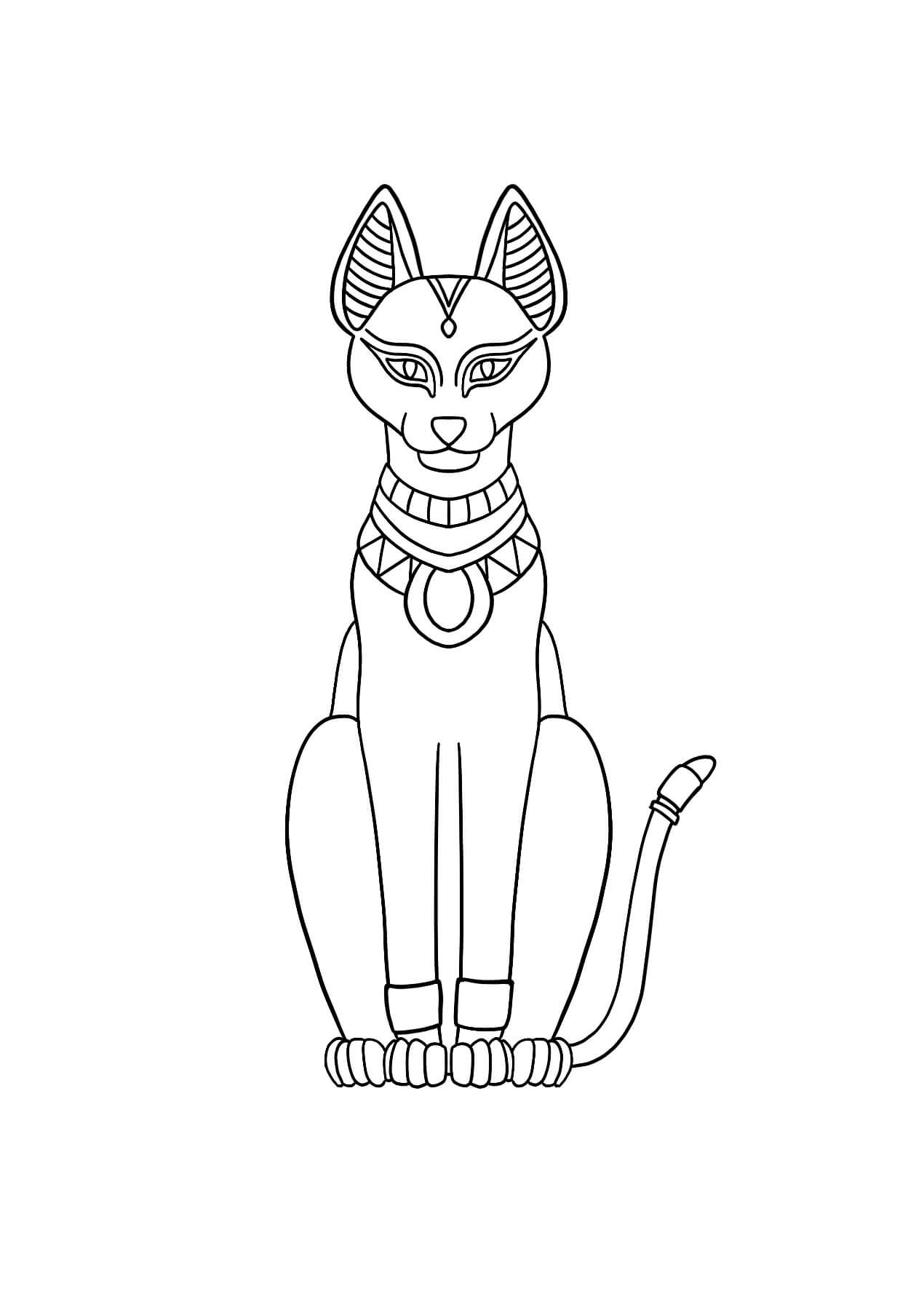Dibujo de Gato Egipcio para Colorear