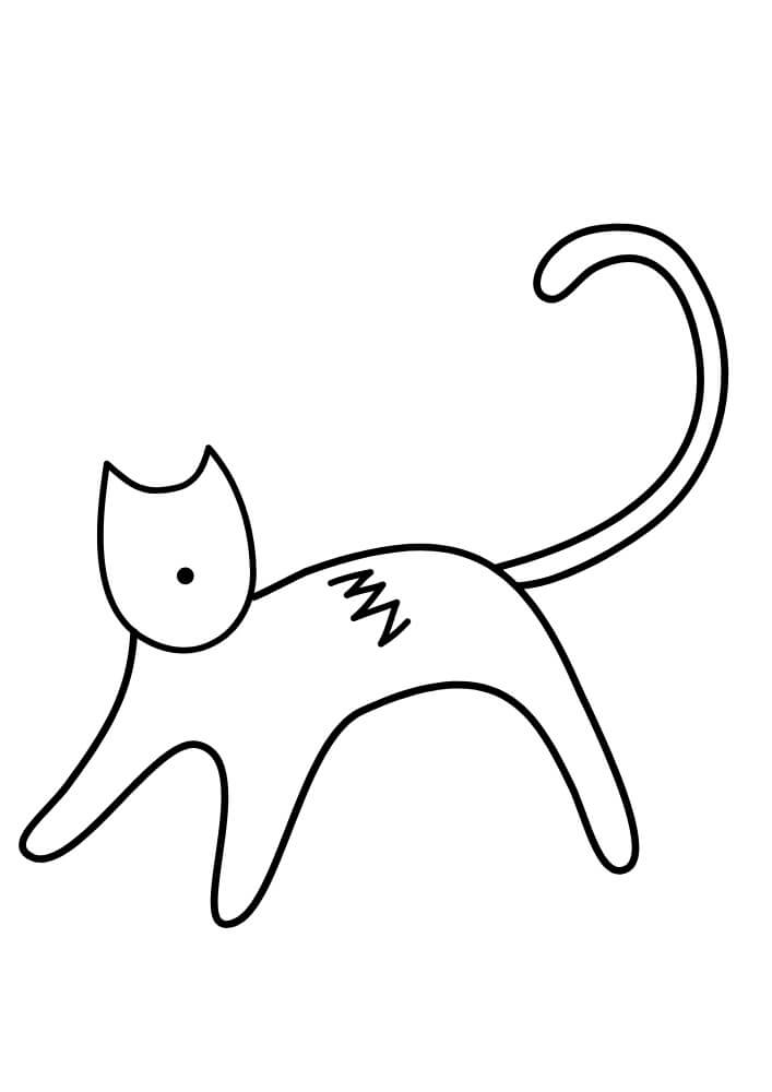 Dibujo de Gato fácil para Colorear