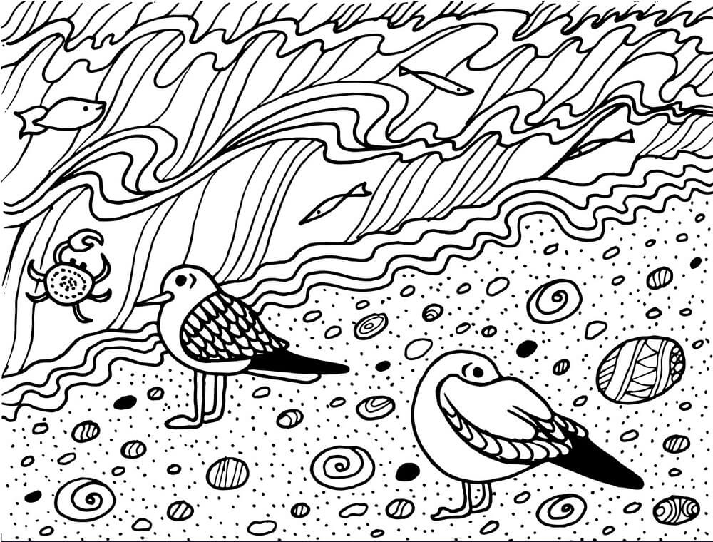 Dibujo de Gaviota para Adulto para Colorear