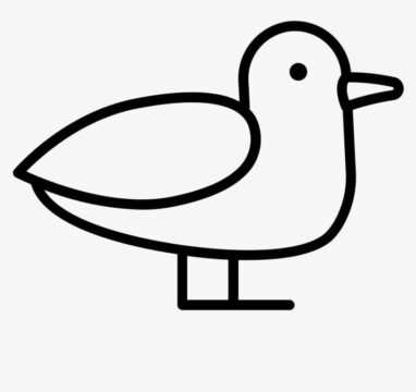 Dibujo de Vector de Pie de Gaviota para Colorear