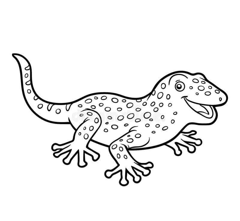 Dibujo de Diversin Linda del Gecko para Colorear
