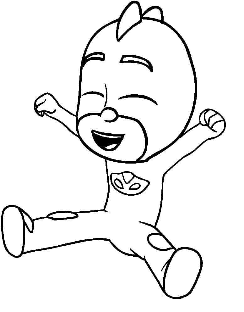 Dibujo de Gecko Feliz para Colorear