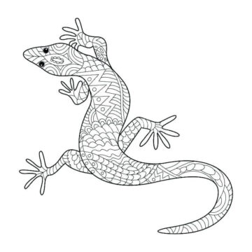 Dibujo de Mandalas Gecko para Colorear