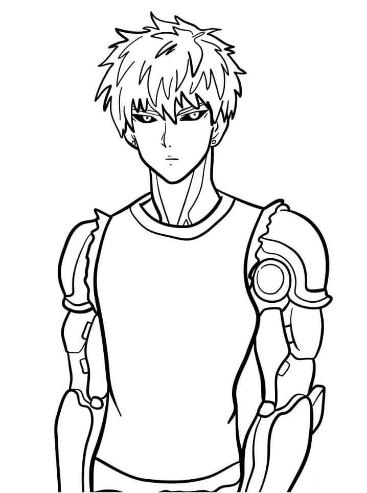 Dibujo de Cara Genos para Colorear