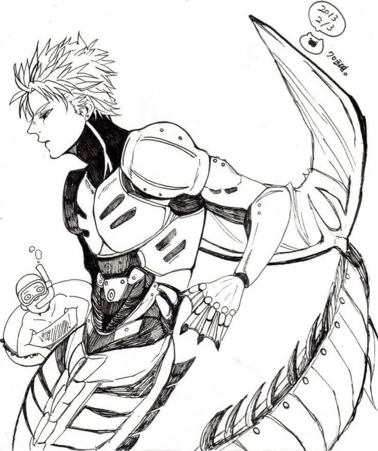 Dibujo de Genos Fresco en el Mar para Colorear
