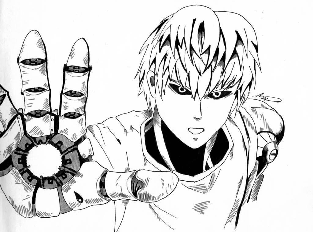 Dibujo de Genos Simple para Colorear