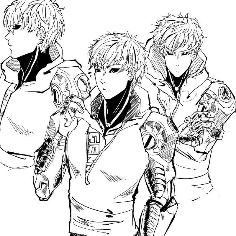 Dibujo de Tres Genos para Colorear