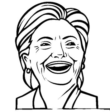 Dibujo de Hillary Clinton Sonriendo para Colorear