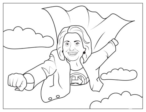 Dibujo de Hillary Clinton Volando para Colorear
