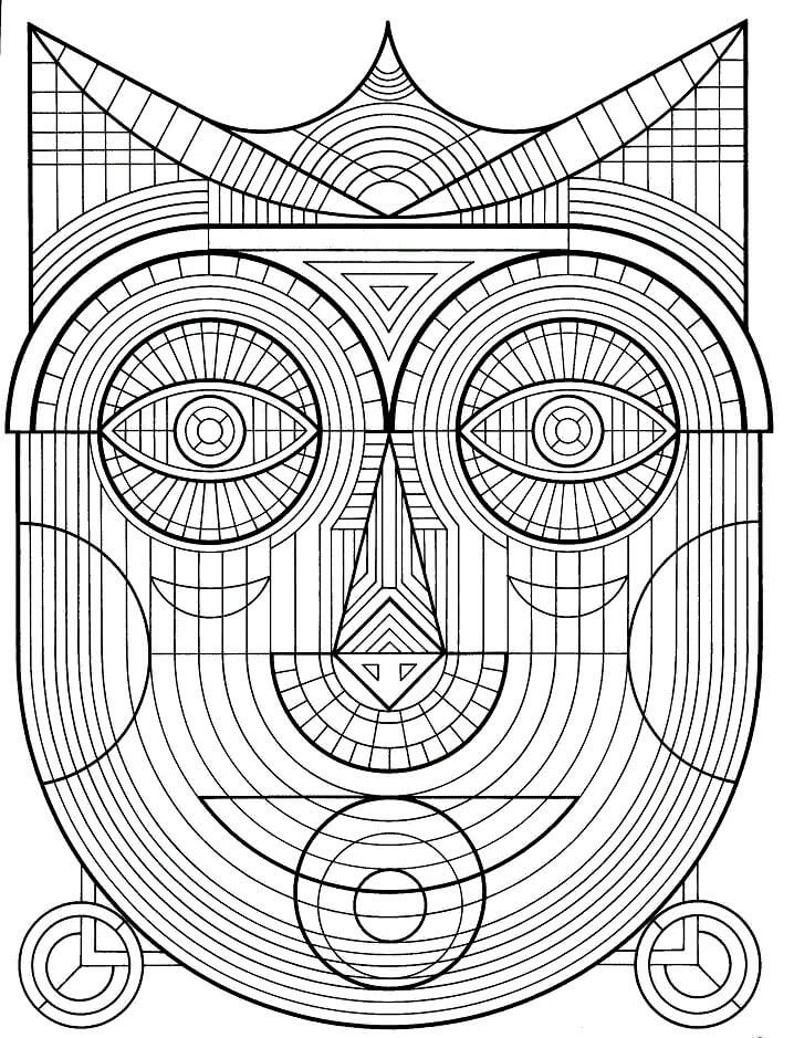 Dibujo de Cara Geomtrica para Colorear