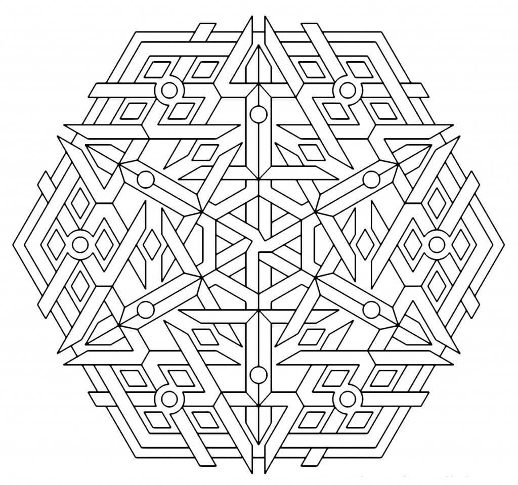 Dibujo de Complejo Hexgono Geomtrico para Colorear