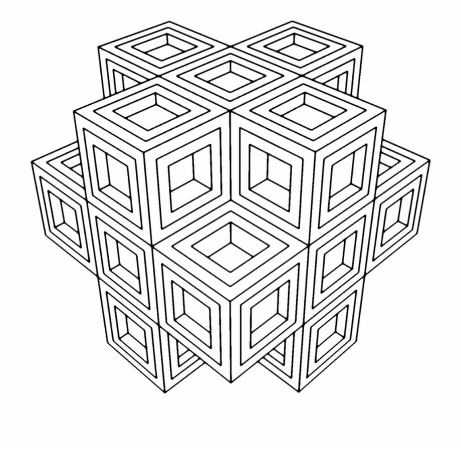 Dibujo de Geomtrico Cuadrado Simple para Colorear