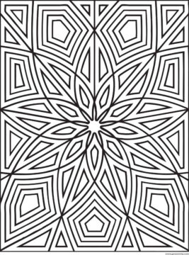 Dibujo de Rectngulo Flor Geomtrico para Colorear